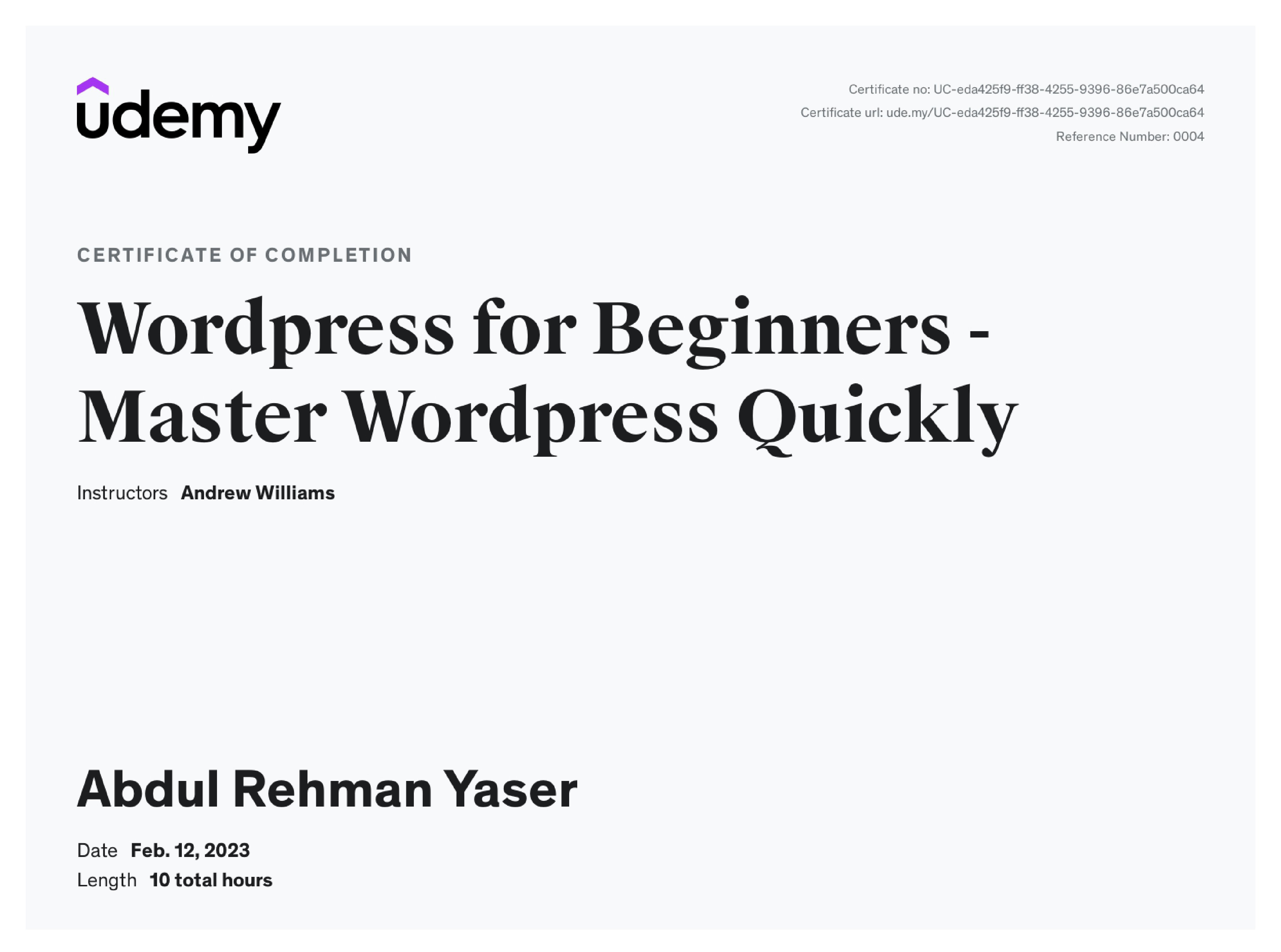 Udemy — Wordpress