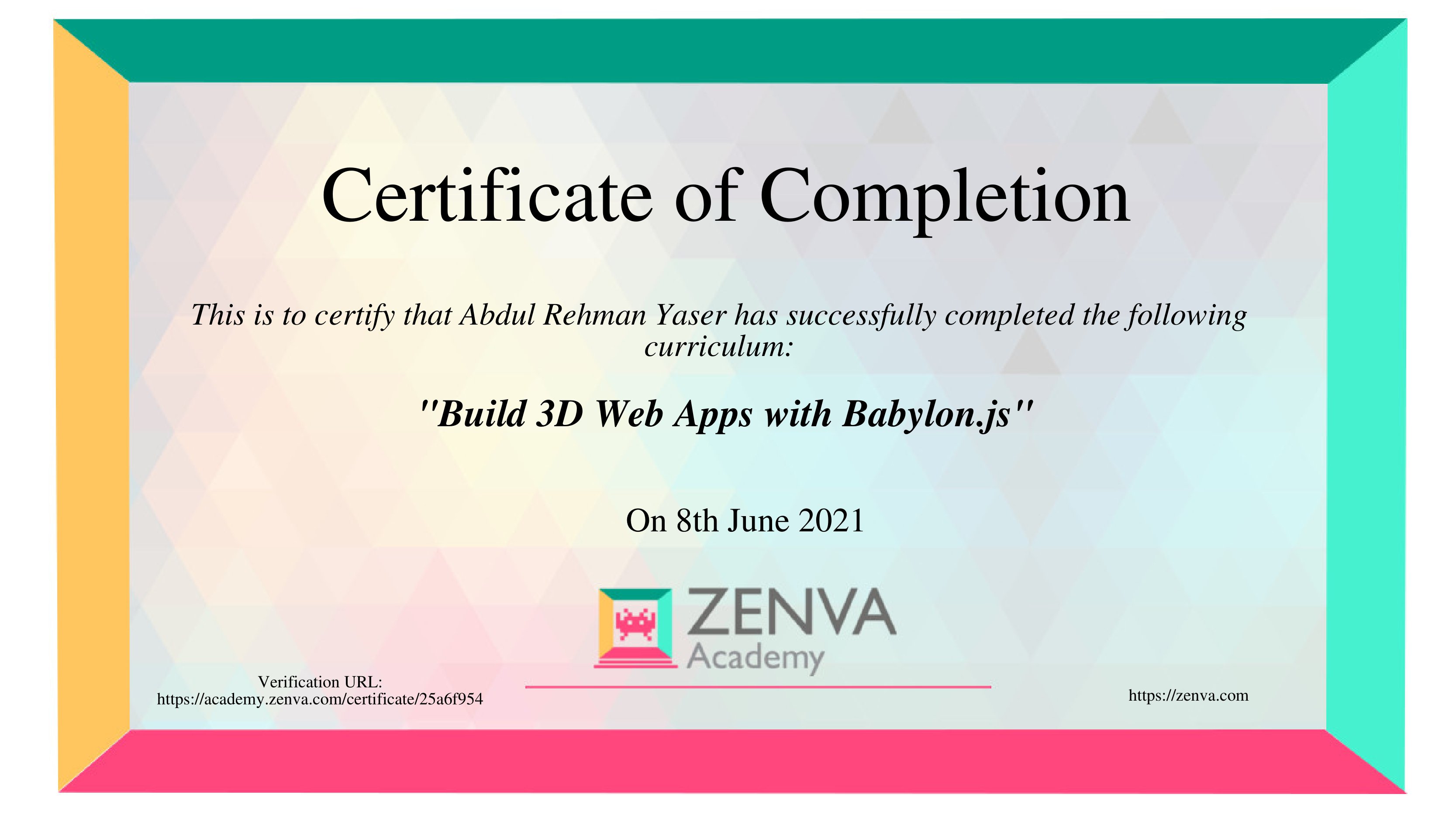 Zenva — Javascript 3D Framework