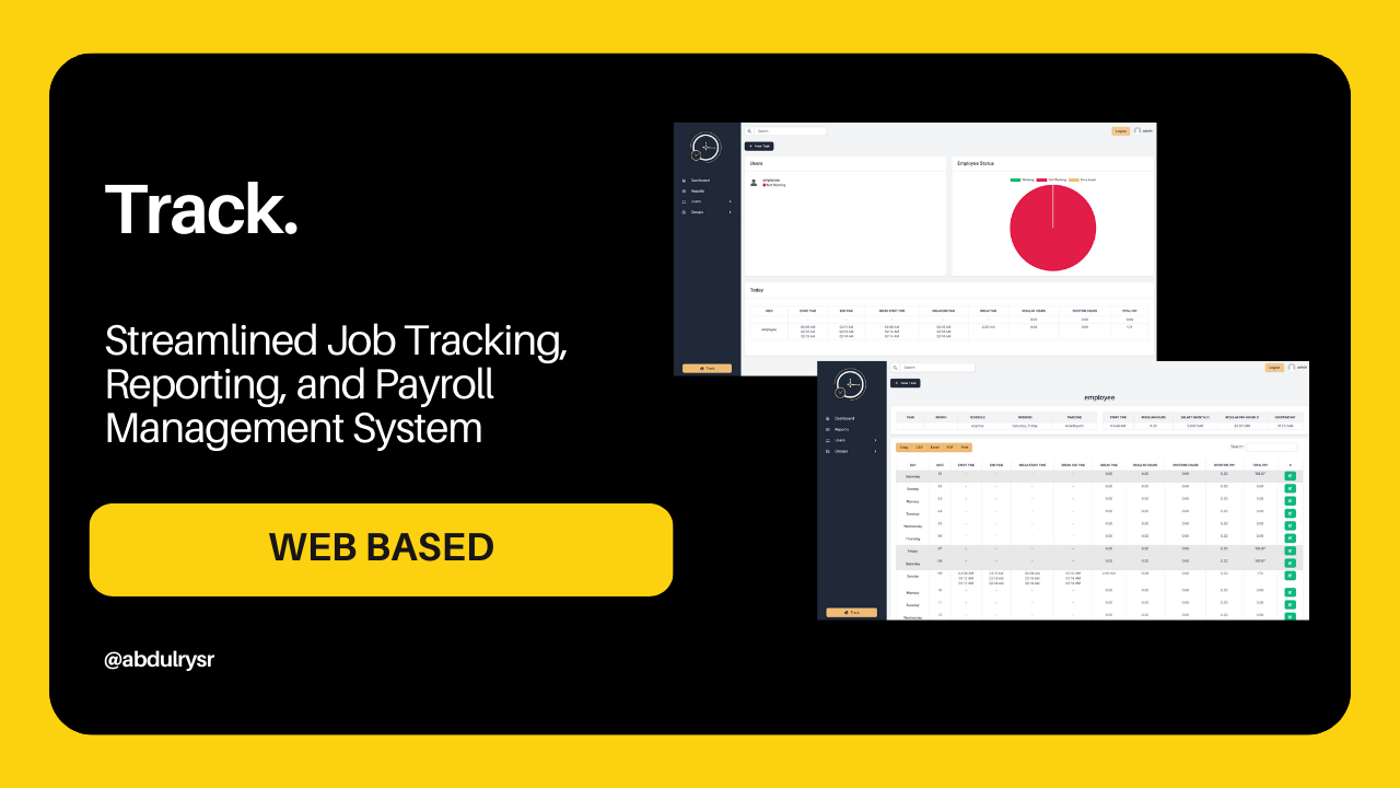 Job Tracking, Reporting & Payroll Management System poster